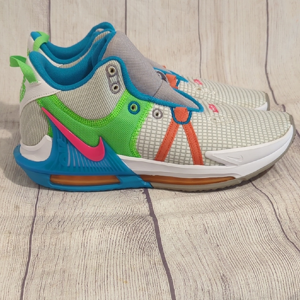 Nike Mens Sneakers with Green, Blue, and Pink Accents